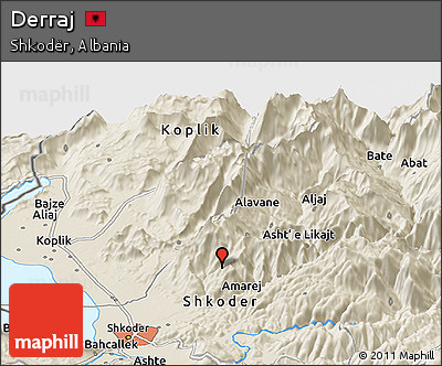 Shaded Relief Panoramic Map of Derraj