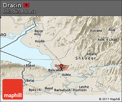 Shaded Relief Panoramic Map of Dracin