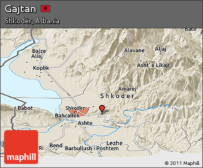 Shaded Relief Panoramic Map of Gajtan