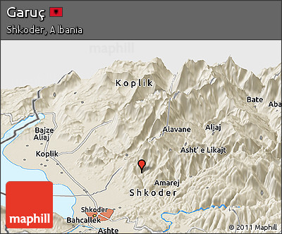 Shaded Relief Panoramic Map of Garuç