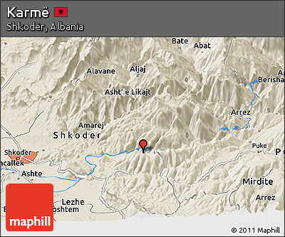 Shaded Relief Panoramic Map of Karmë
