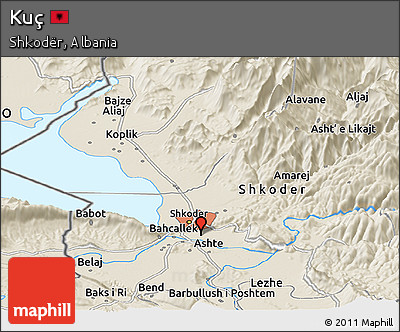 Shaded Relief Panoramic Map of Kuç