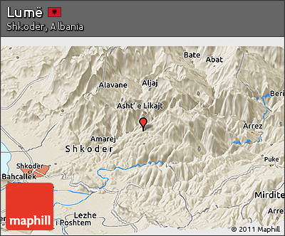 Shaded Relief Panoramic Map of Lumë