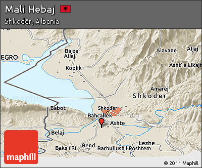 Shaded Relief Panoramic Map of Mali Hebaj