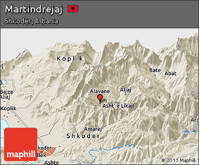 Shaded Relief Panoramic Map of Martindrejaj