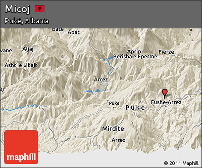 Shaded Relief Panoramic Map of Micoj