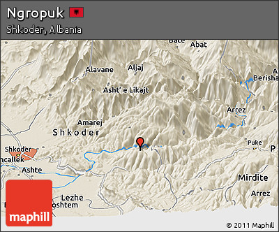 Shaded Relief Panoramic Map of Ngropuk