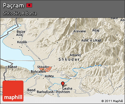 Shaded Relief Panoramic Map of Paçram
