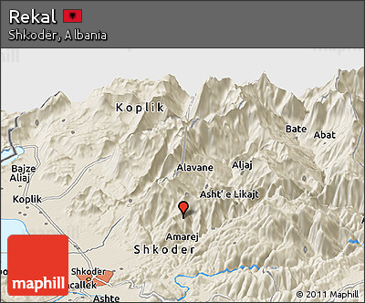 Shaded Relief Panoramic Map of Rekal