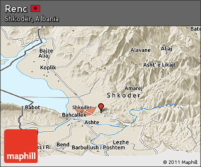 Shaded Relief Panoramic Map of Renc