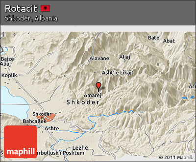 Shaded Relief Panoramic Map of Rotacit