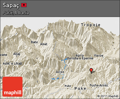Shaded Relief Panoramic Map of Sapaç