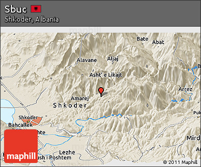 Shaded Relief Panoramic Map of Sbuc