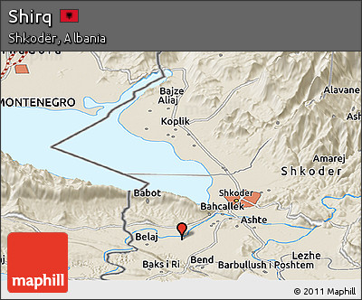 Shaded Relief Panoramic Map of Shirq