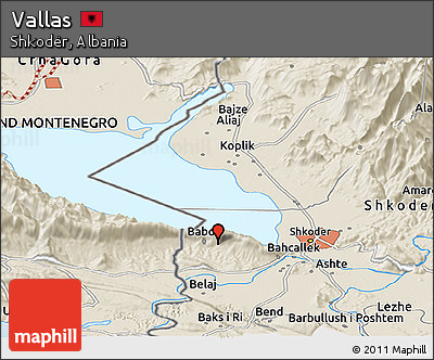 Shaded Relief Panoramic Map of Vallas