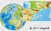 Physical Location Map of the area around 42° 9' 30" N, 1° 46' 29" E