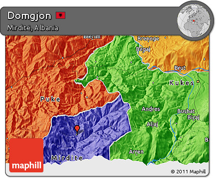 Political 3D Map of Domgjon