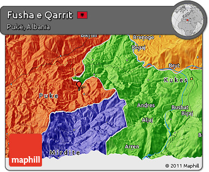 Political 3D Map of Fusha E Qarrit