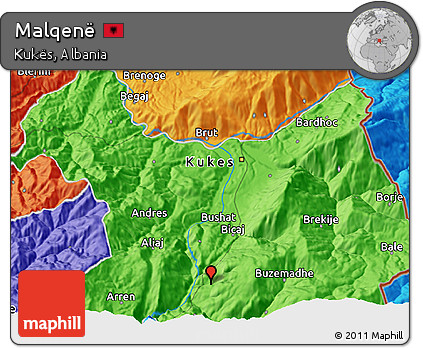 Political 3D Map of Malqenë