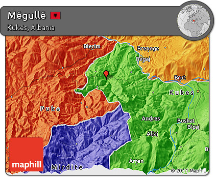 Political 3D Map of Mëgullë