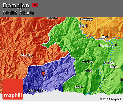 Political 3D Map of Domgjon