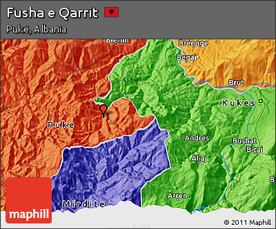 Political 3D Map of Fusha E Qarrit