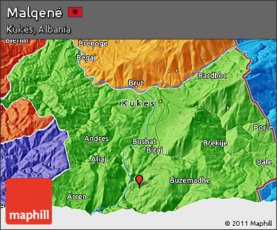 Political 3D Map of Malqenë