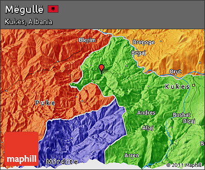 Political 3D Map of Mëgullë