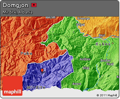 Political 3D Map of Domgjon