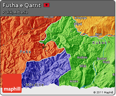 Political 3D Map of Fusha E Qarrit