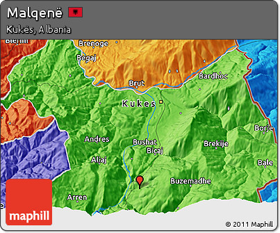 Political 3D Map of Malqenë