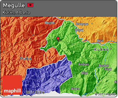 Political 3D Map of Mëgullë