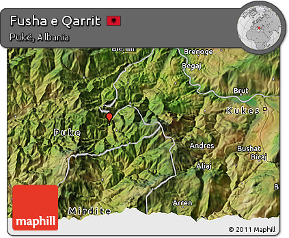 Satellite 3D Map of Fusha E Qarrit