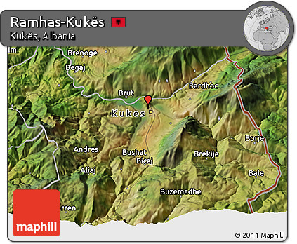 Satellite 3D Map of Ramhas-Kukës