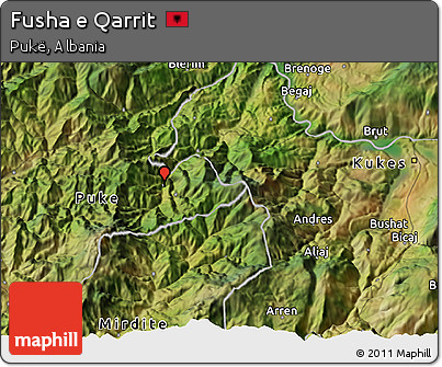 Satellite 3D Map of Fusha E Qarrit