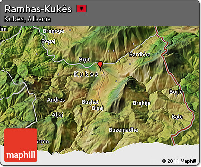 Satellite 3D Map of Ramhas-Kukës