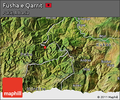 Satellite 3D Map of Fusha E Qarrit
