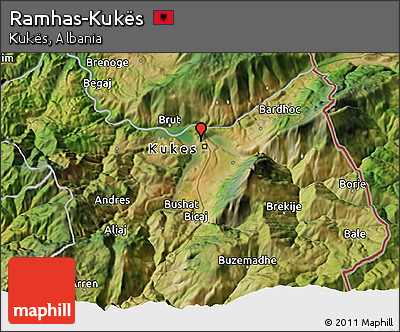 Satellite 3D Map of Ramhas-Kukës