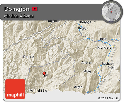 Shaded Relief 3D Map of Domgjon