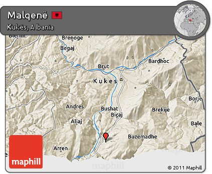 Shaded Relief 3D Map of Malqenë