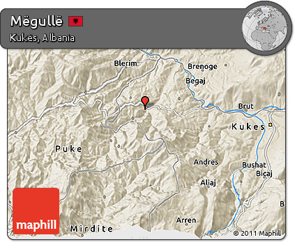 Shaded Relief 3D Map of Mëgullë