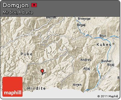 Shaded Relief 3D Map of Domgjon