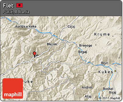 Shaded Relief 3D Map of Flet