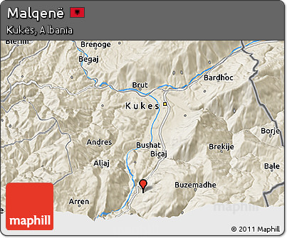 Shaded Relief 3D Map of Malqenë