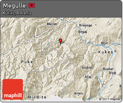 Shaded Relief 3D Map of Mëgullë