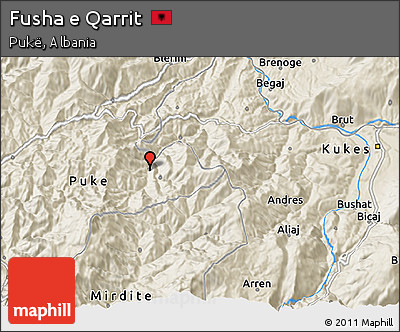 Shaded Relief 3D Map of Fusha E Qarrit