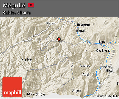 Shaded Relief 3D Map of Mëgullë