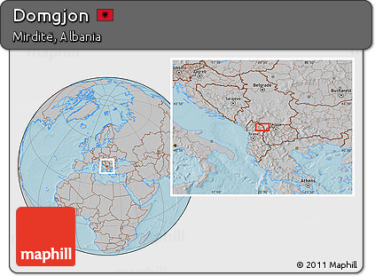 Gray Location Map of Domgjon, hill shading