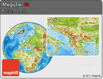 Physical Location Map of Mëgullë