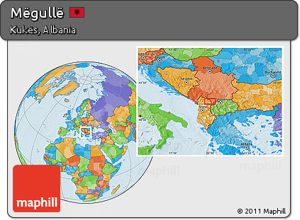 Political Location Map of Mëgullë
